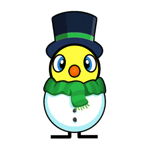 Yellow blue-eyed duck wearing Snowman Outfit, colour slot 3
