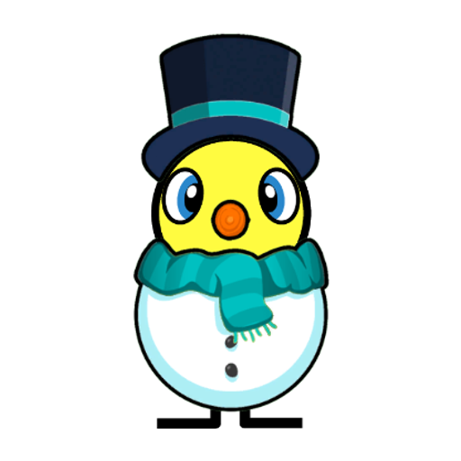 Yellow blue-eyed duck wearing Snowman Outfit, colour slot 4