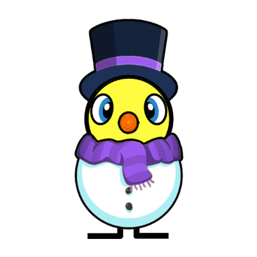 Yellow blue-eyed duck wearing Snowman Outfit, colour slot 5