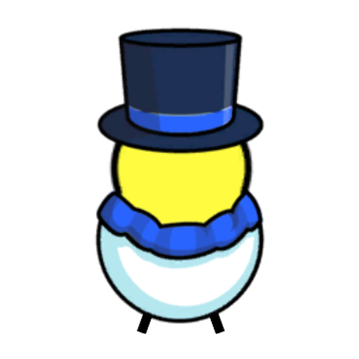 Rotating overworld view of a yellow blue-eyed duck wearing Snowman Outfit