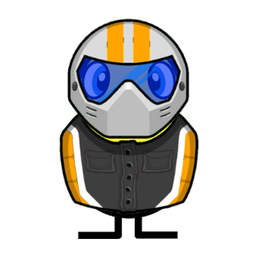 Yellow blue-eyed duck wearing Racer Outfit, colour slot 2