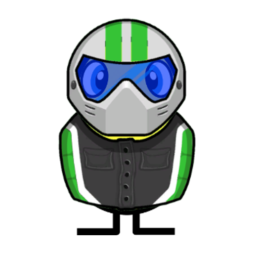 Yellow blue-eyed duck wearing Racer Outfit, colour slot 3