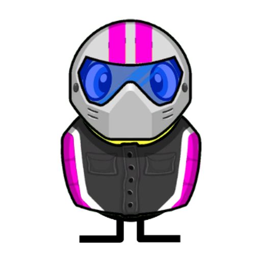 Yellow blue-eyed duck wearing Racer Outfit, colour slot 4