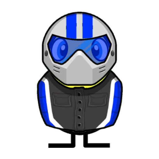 Yellow blue-eyed duck wearing Racer Outfit, colour slot 5