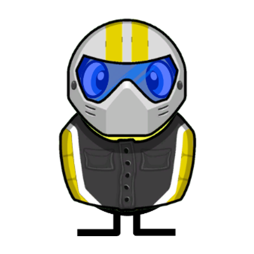 Yellow blue-eyed duck wearing Racer Outfit, colour slot 6