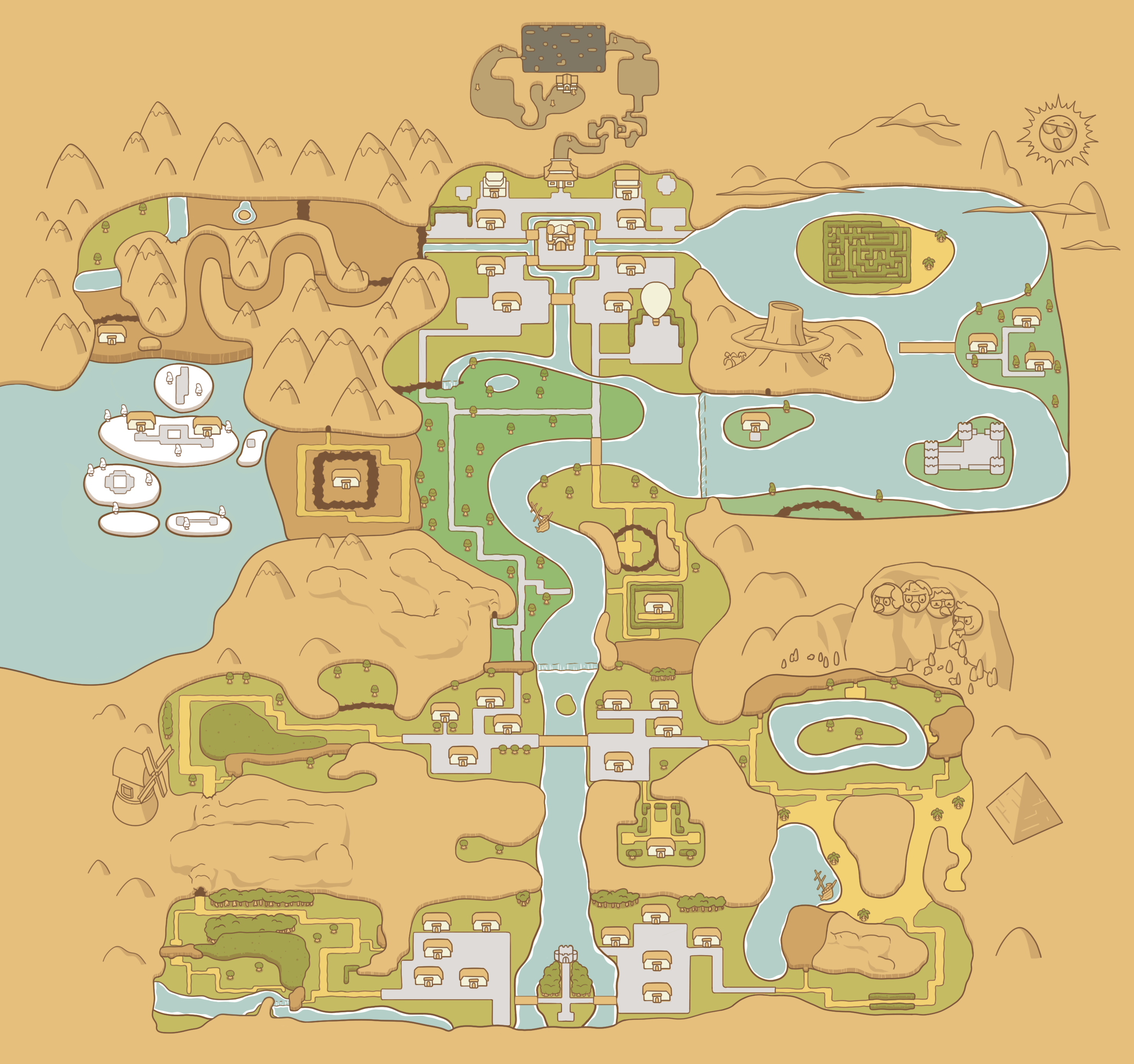 World map showing the marked location