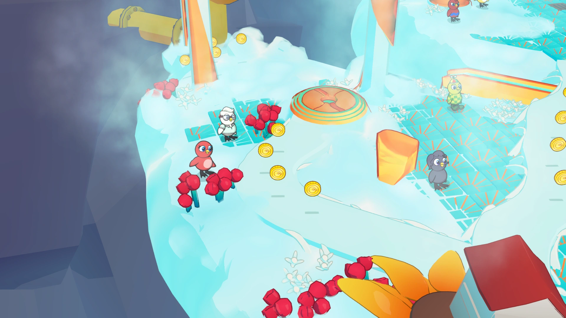 Coin group 1 in Cloud Kingdom, showing 4 fixed pickups