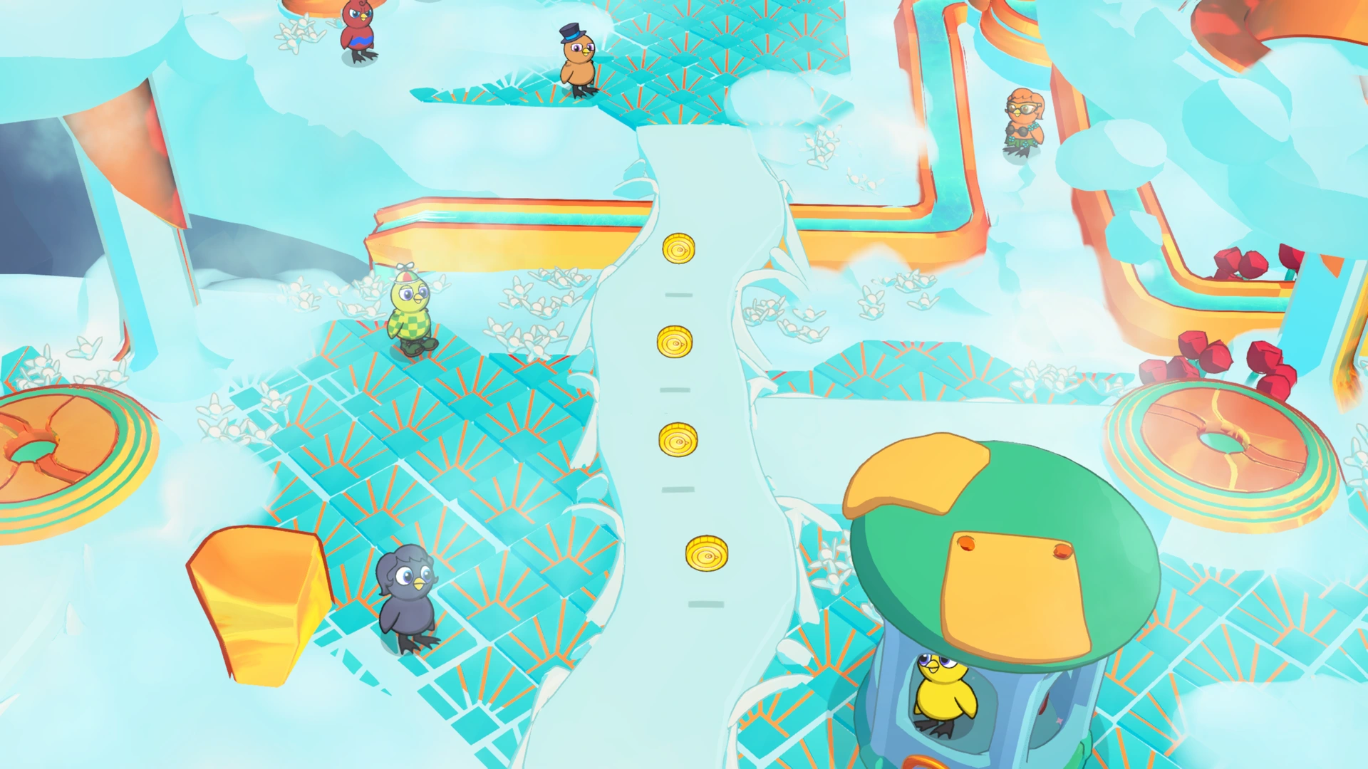 Coin group 2 in Cloud Kingdom, showing 4 fixed pickups