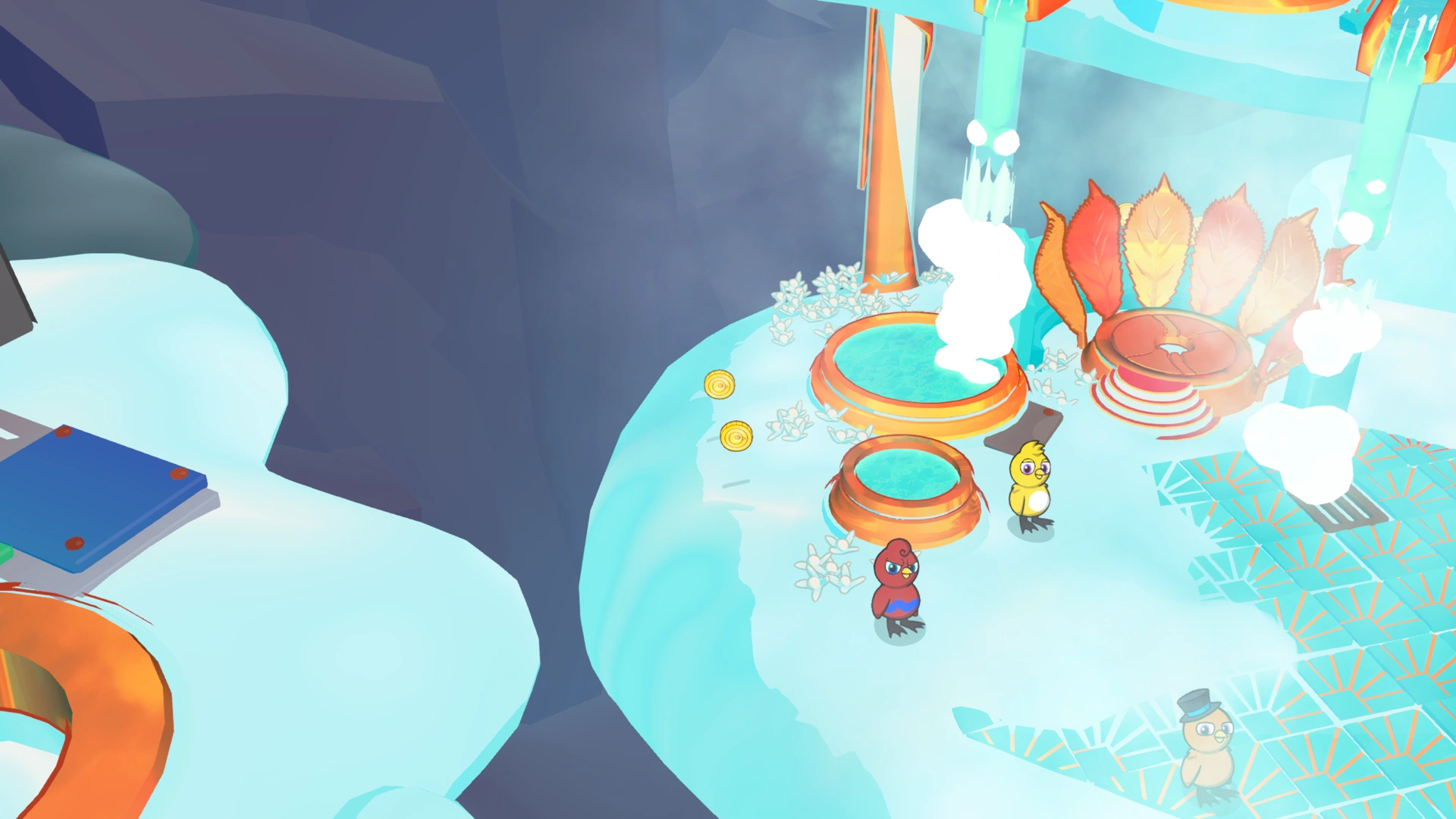 Coin group 5 in Cloud Kingdom, showing 2 fixed pickups