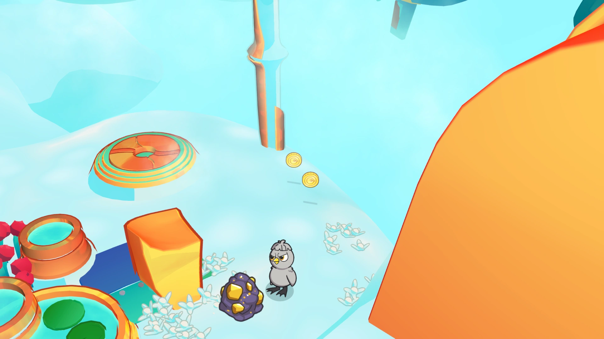 Coin group 10 in Cloud Kingdom, showing 2 fixed pickups