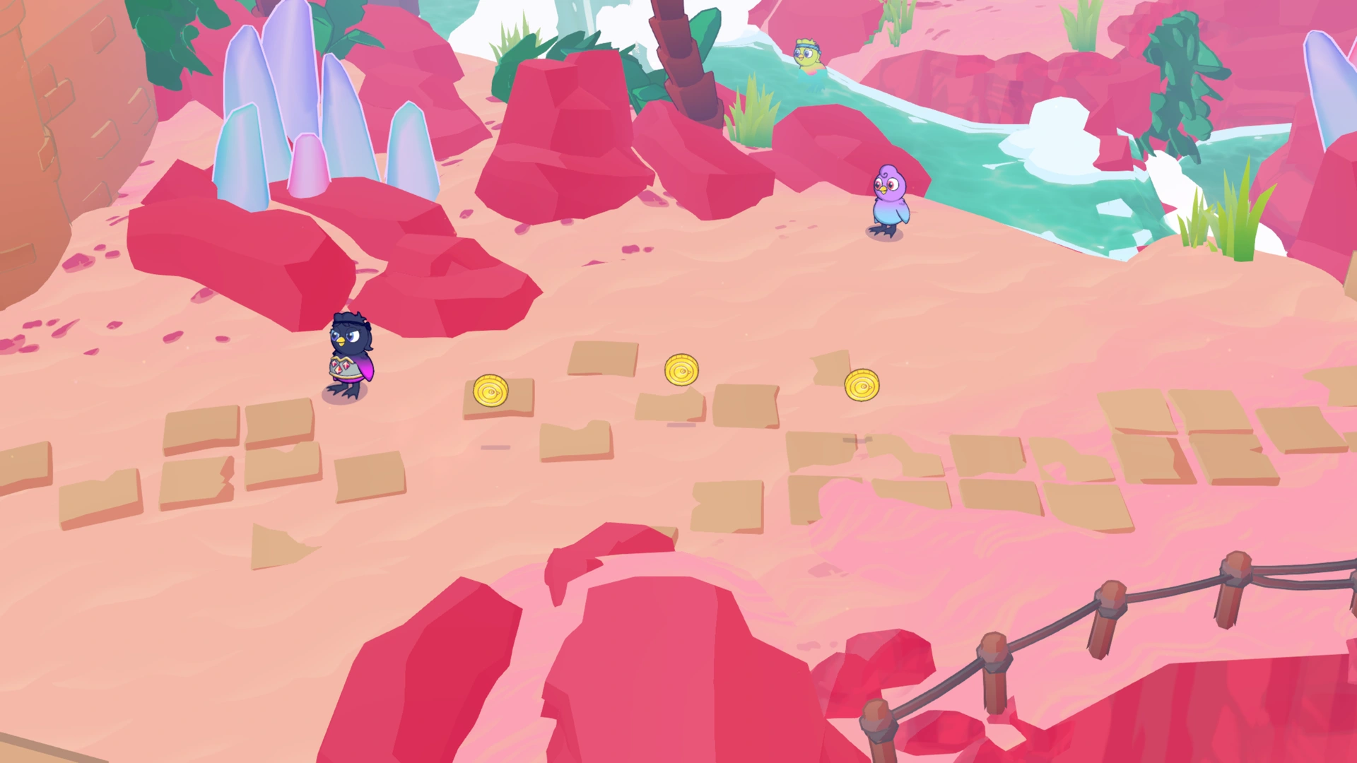 Coin group 2 in Crystal Desert, showing 3 fixed pickups