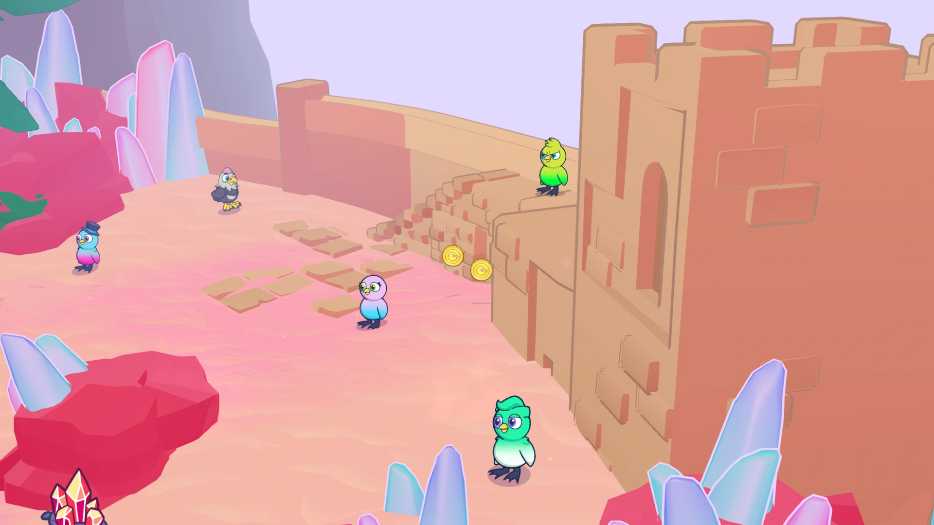 Coin group 4 in Crystal Desert, showing 2 fixed pickups