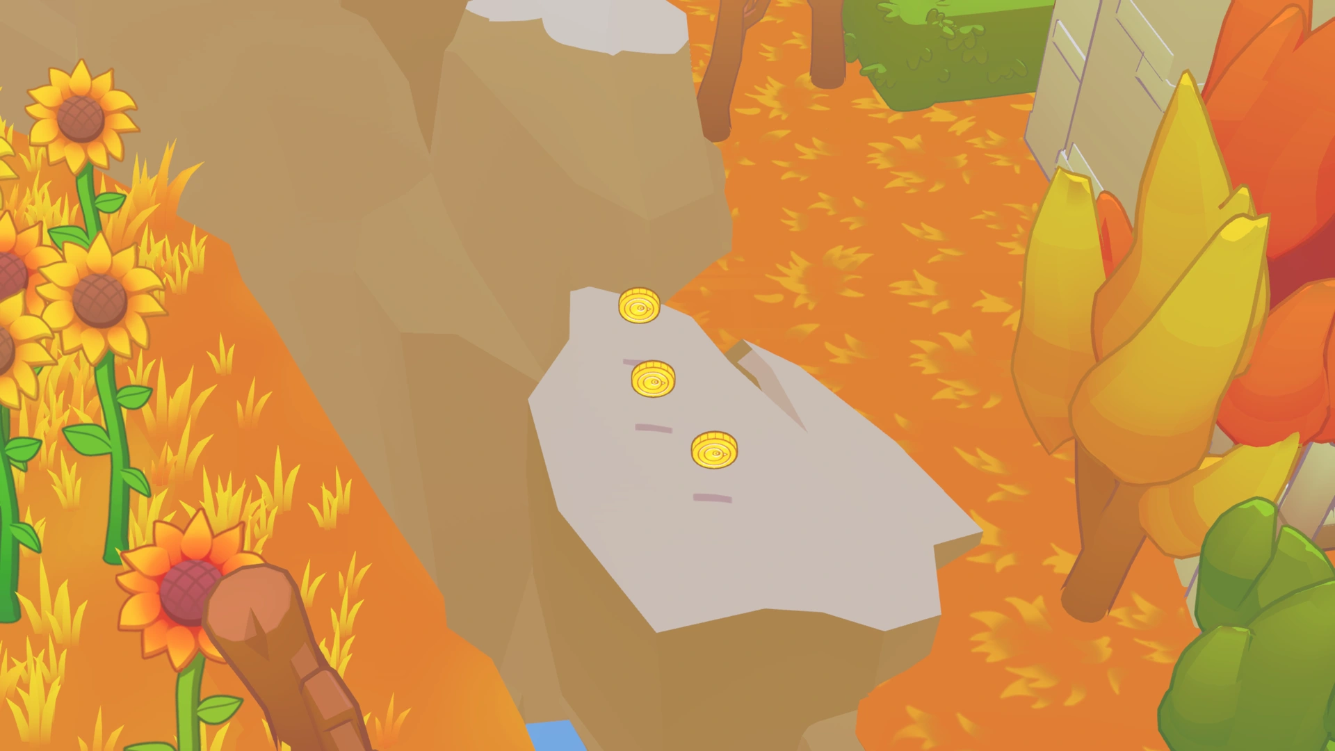 Coin group 2 in Sunflower Ravine, showing 3 fixed pickups