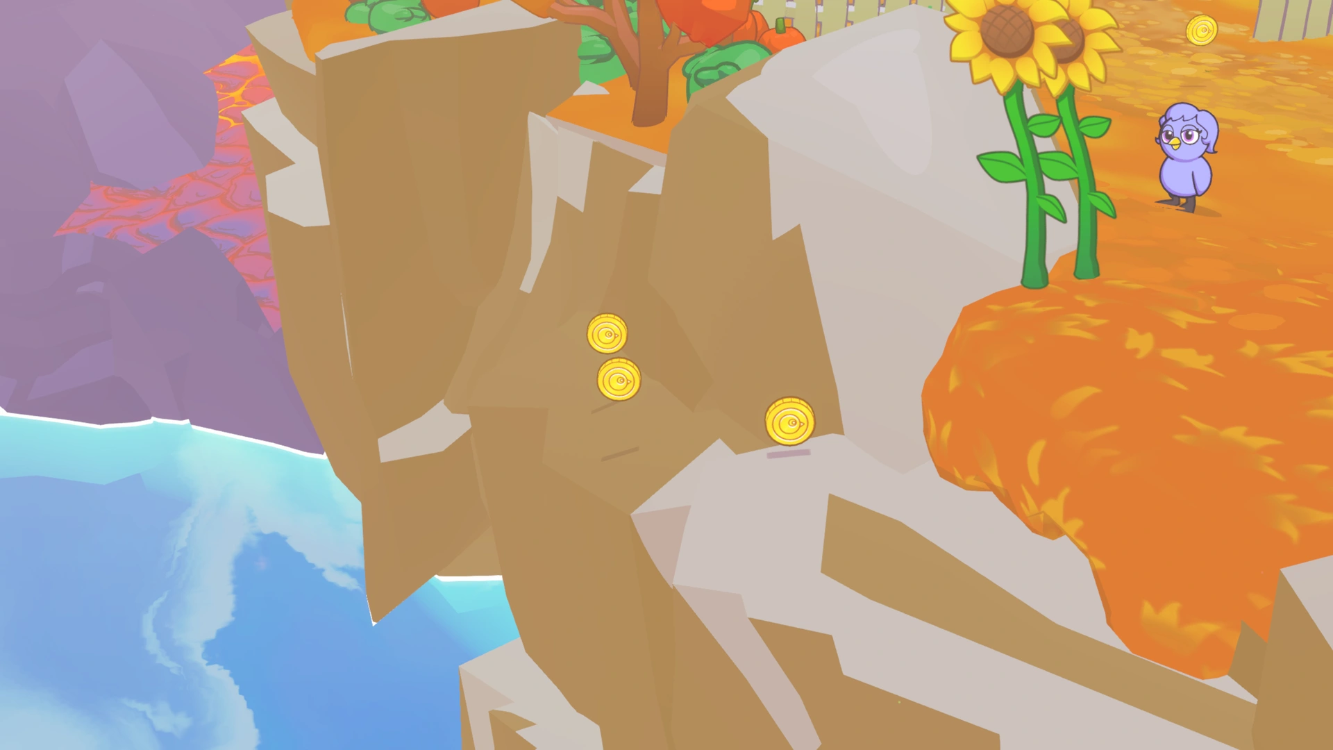 Coin group 7 in Sunflower Ravine, showing 3 fixed pickups