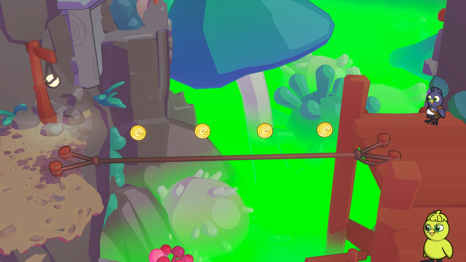 Coin group 3 in Toadstool Towers, showing 4 fixed pickups