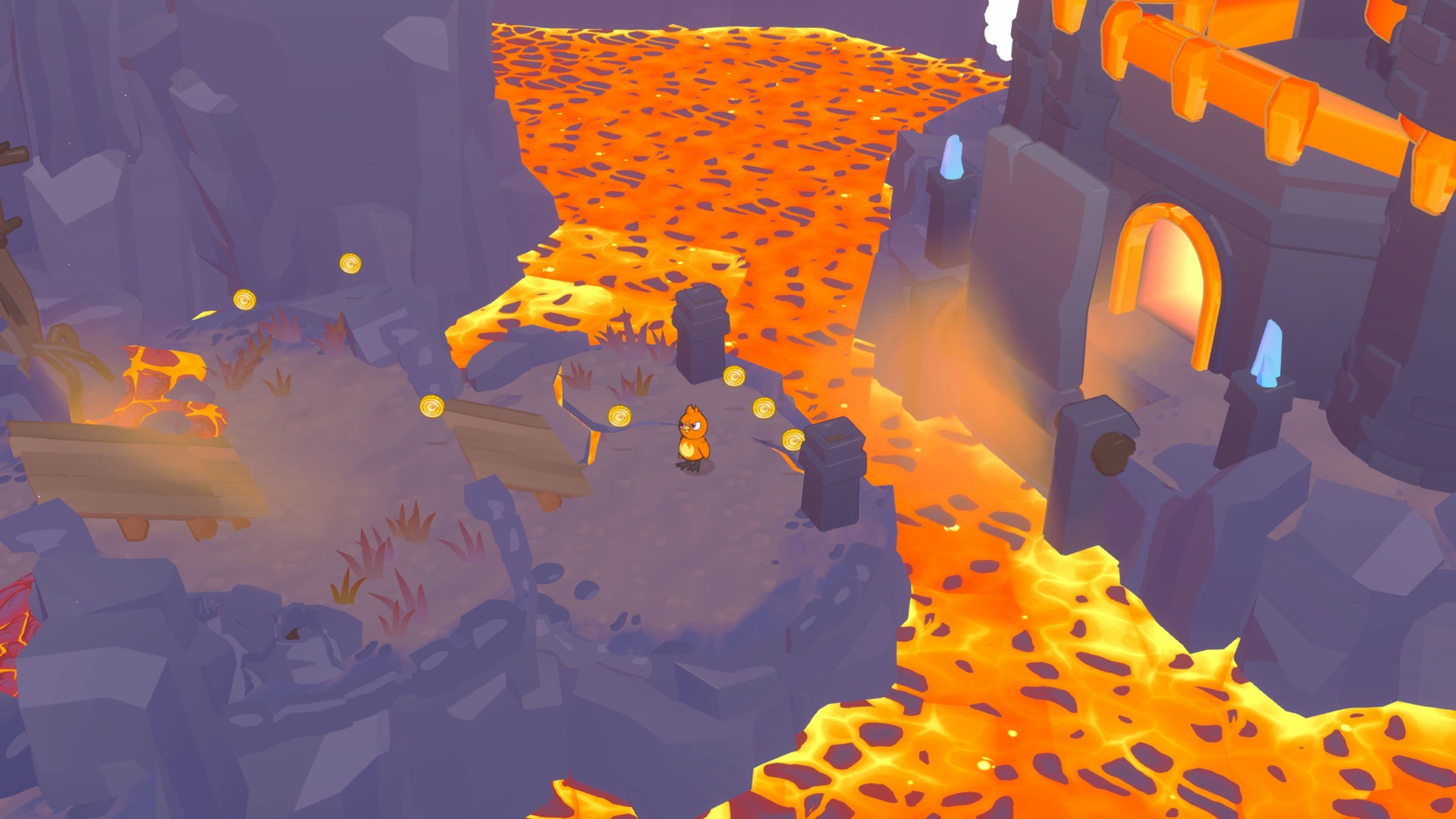 Coin group 7 in Volcano Interior, showing 4 fixed pickups