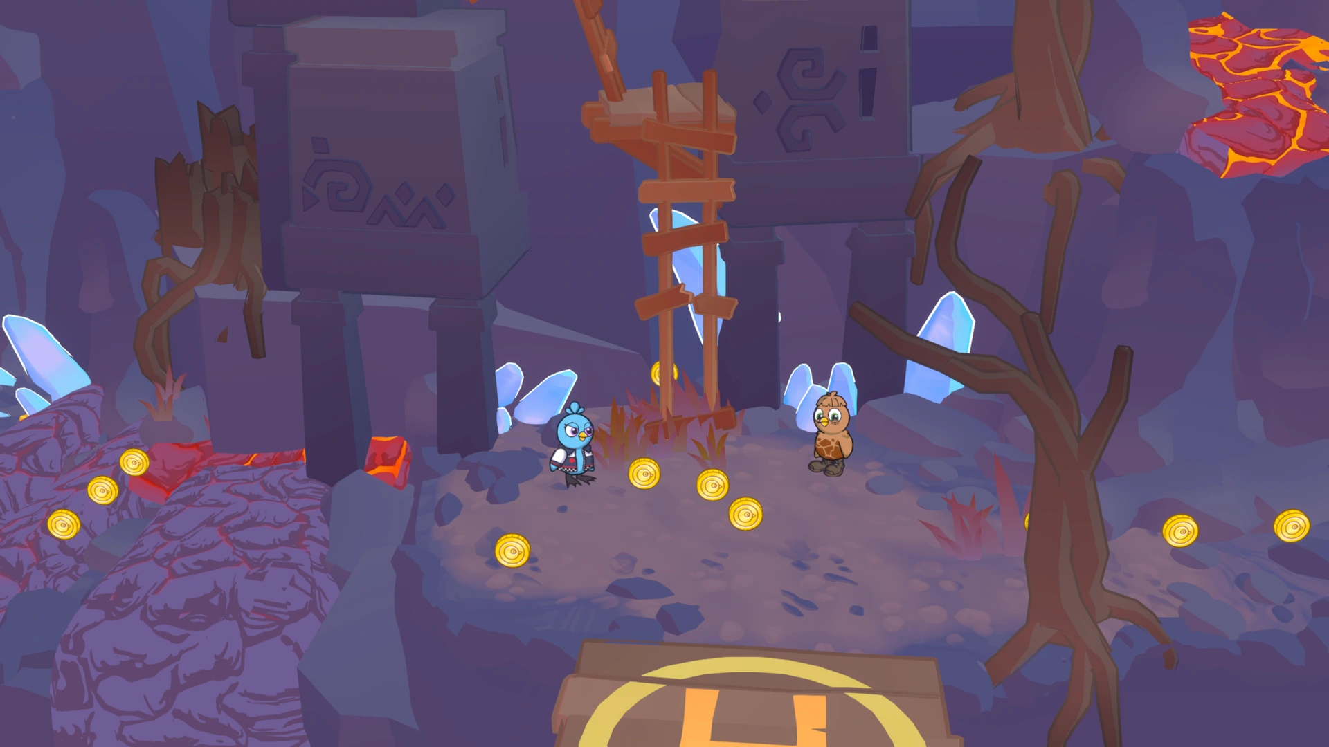 Coin group 2 in Volcano Town, showing 1 fixed pickups