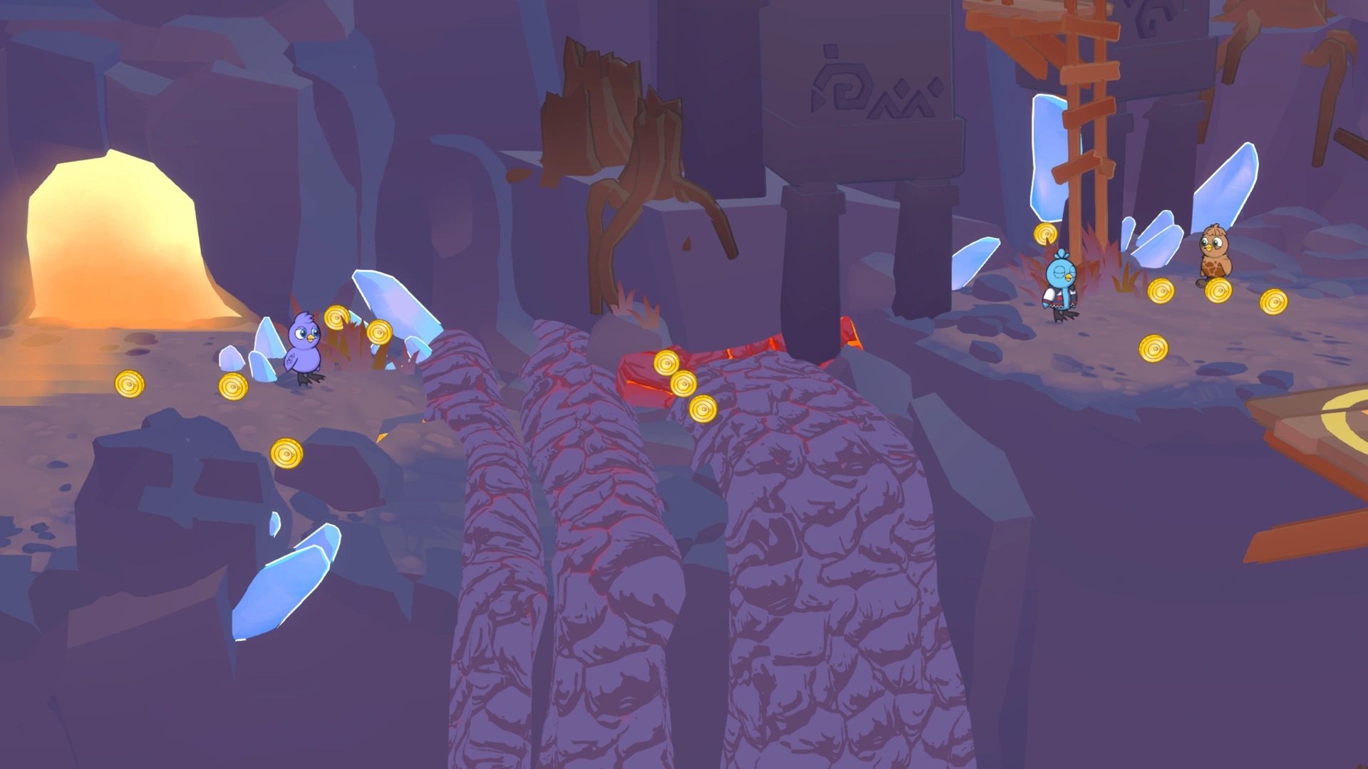 Coin group 3 in Volcano Town, showing 3 fixed pickups