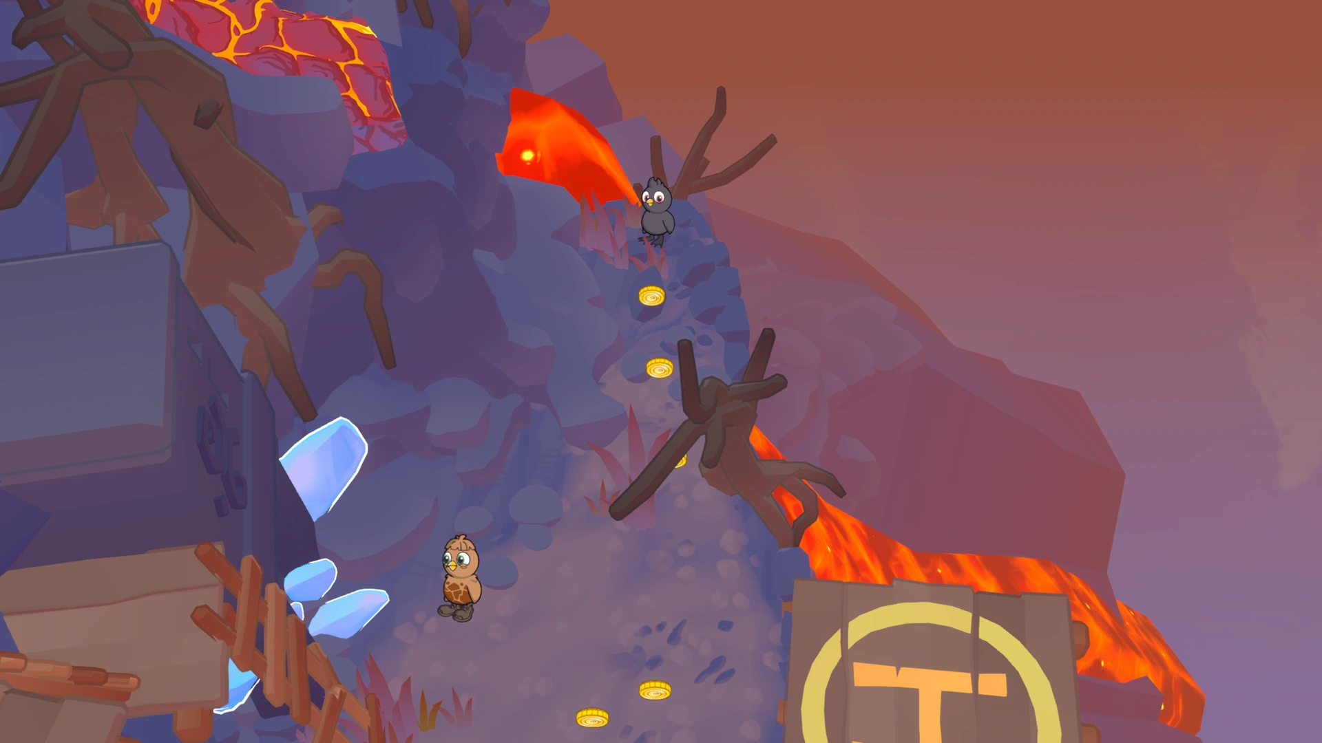 Coin group 4 in Volcano Town, showing 3 fixed pickups