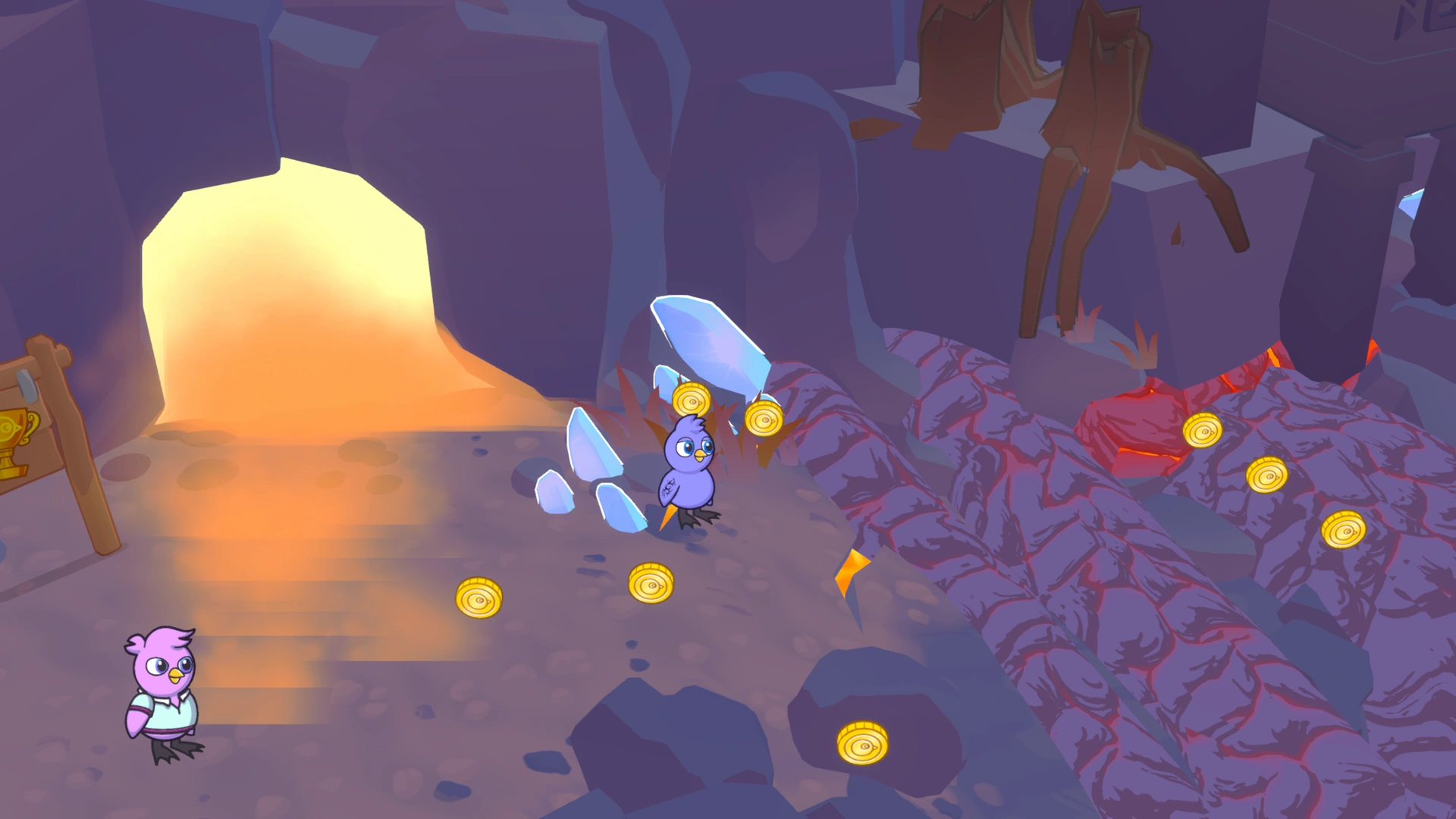 Coin group 5 in Volcano Town, showing 2 fixed pickups