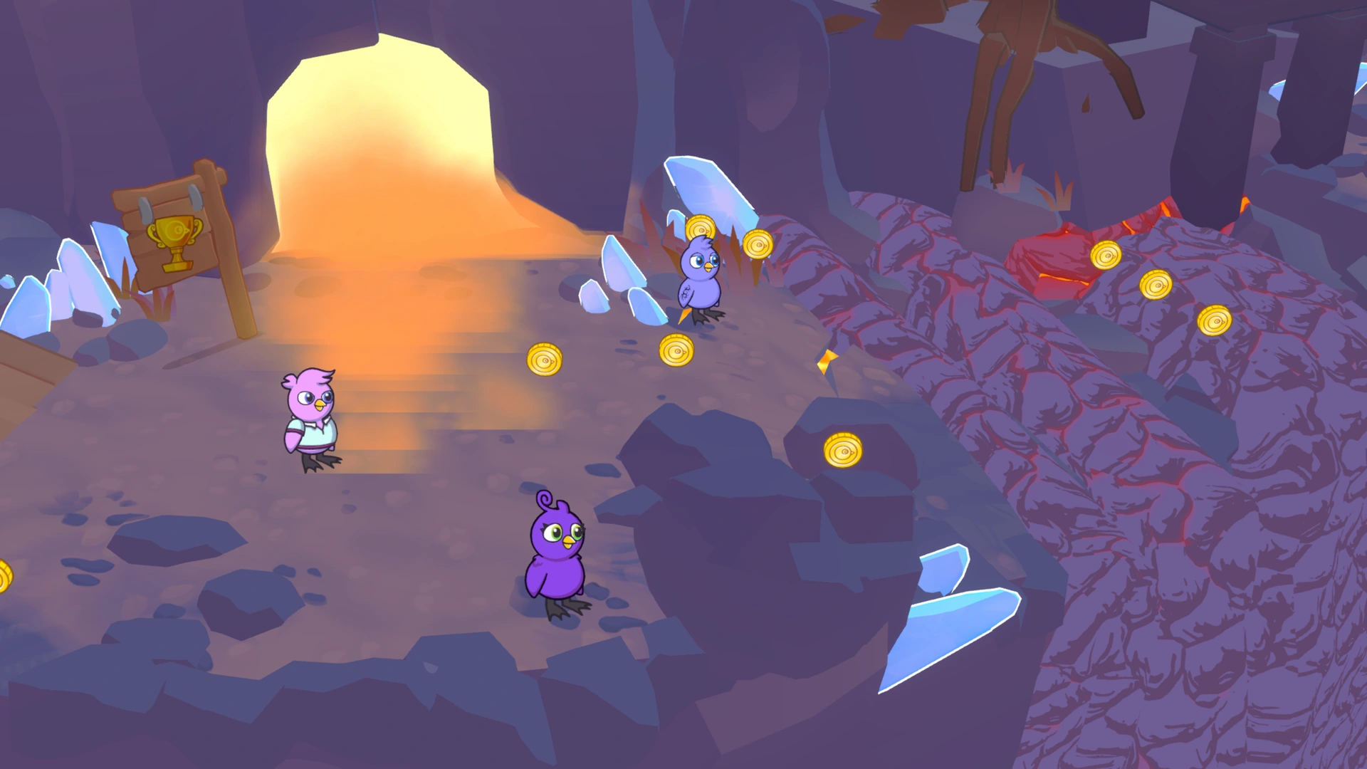 Coin group 6 in Volcano Town, showing 3 fixed pickups