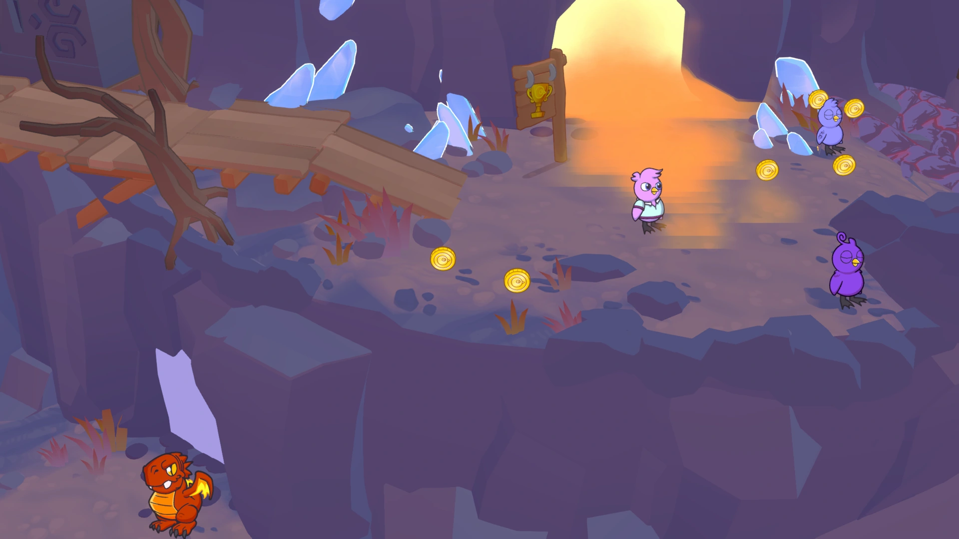 Coin group 7 in Volcano Town, showing 2 fixed pickups