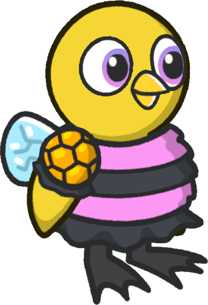 Bee Costume, colour option 2, on a yellow duck