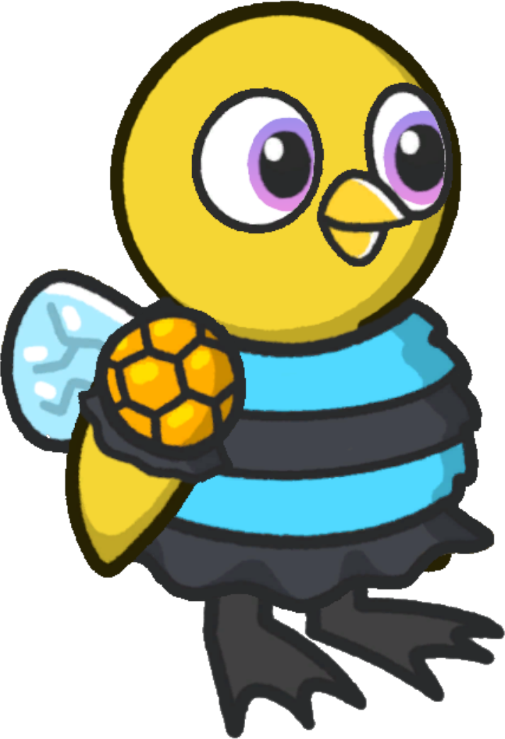 Bee Costume, colour option 3, on a yellow duck
