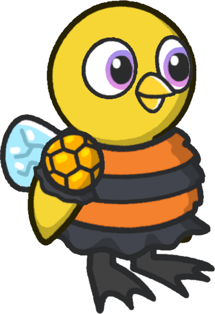 Bee Costume, colour option 4, on a yellow duck