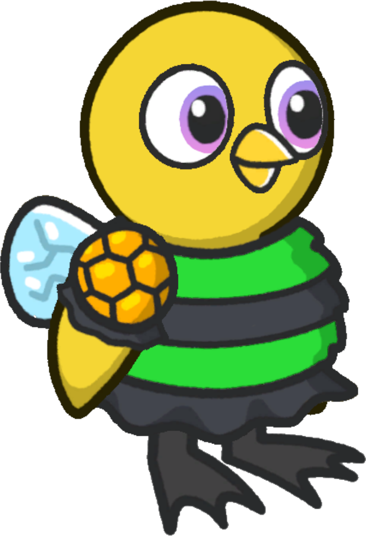 Bee Costume, colour option 5, on a yellow duck
