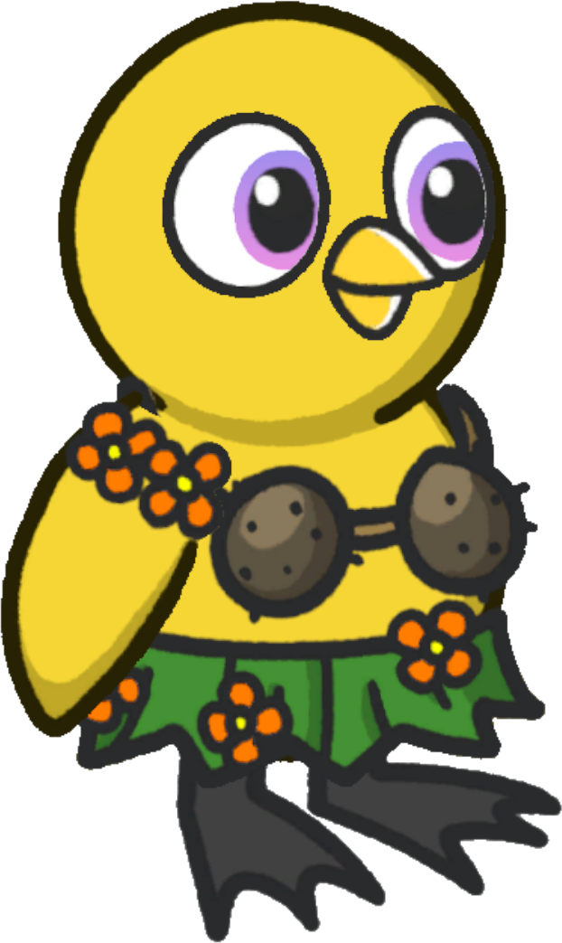 Coconut bikini, colour option 2, on a yellow duck