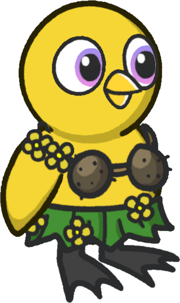 Coconut bikini, colour option 6, on a yellow duck