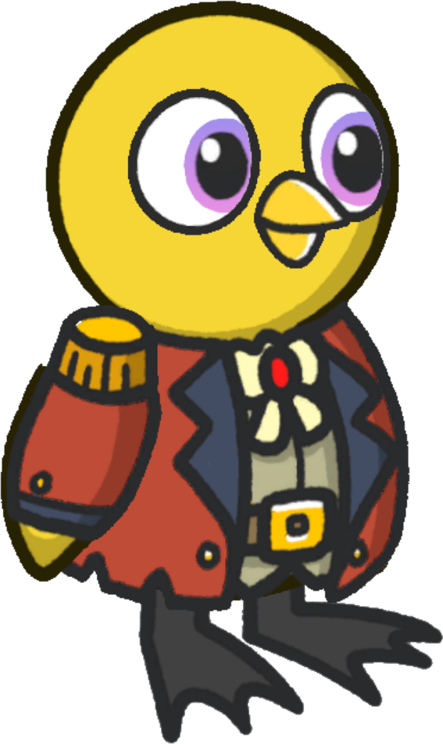 Pirate clothes, colour option 1, on a yellow duck
