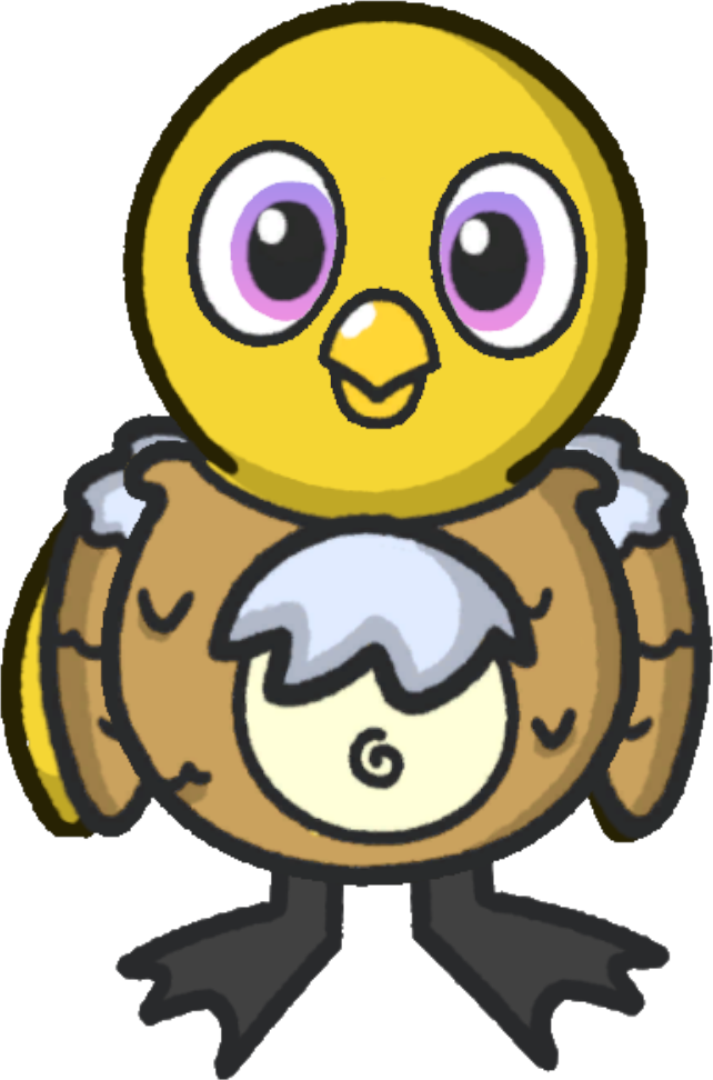 Front view of a yellow duck wearing Rabbit costume