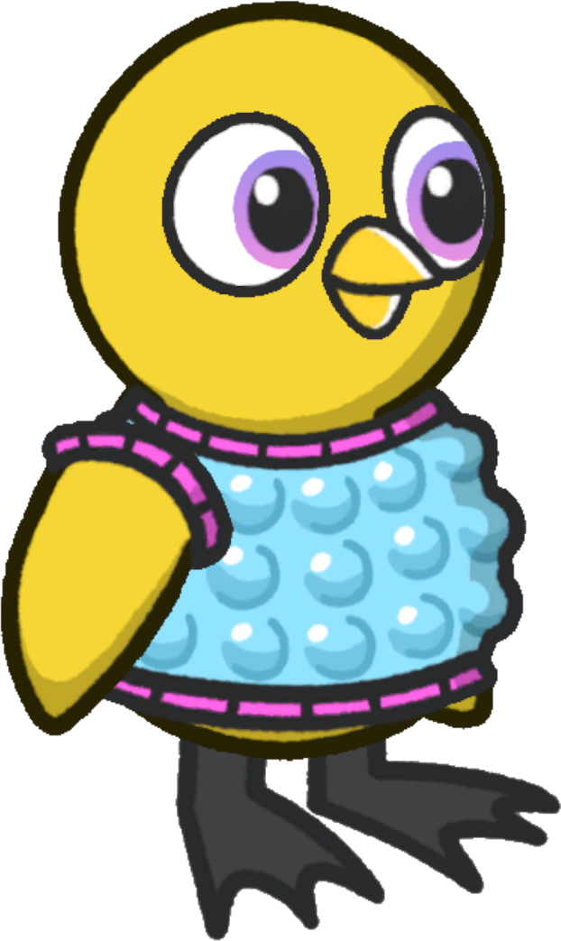 Bubble wrap Costume, colour option 4, on a yellow duck