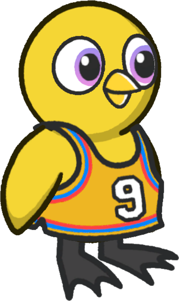 Basketball vest, colour option 1, on a yellow duck