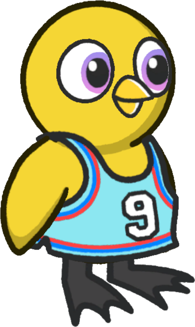 Basketball vest, colour option 3, on a yellow duck