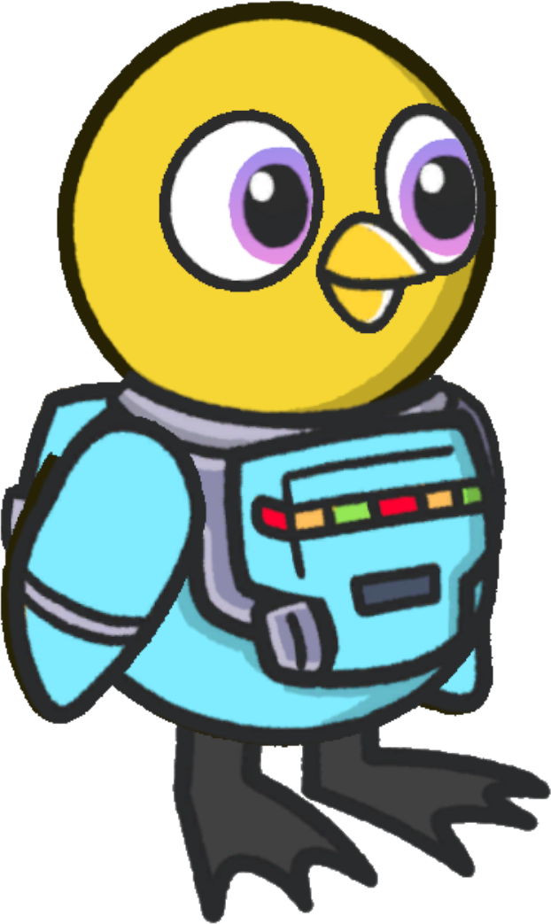 Space suit, colour option 2, on a yellow duck