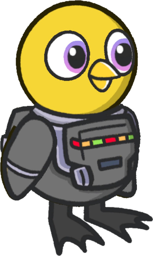 Space suit, colour option 6, on a yellow duck