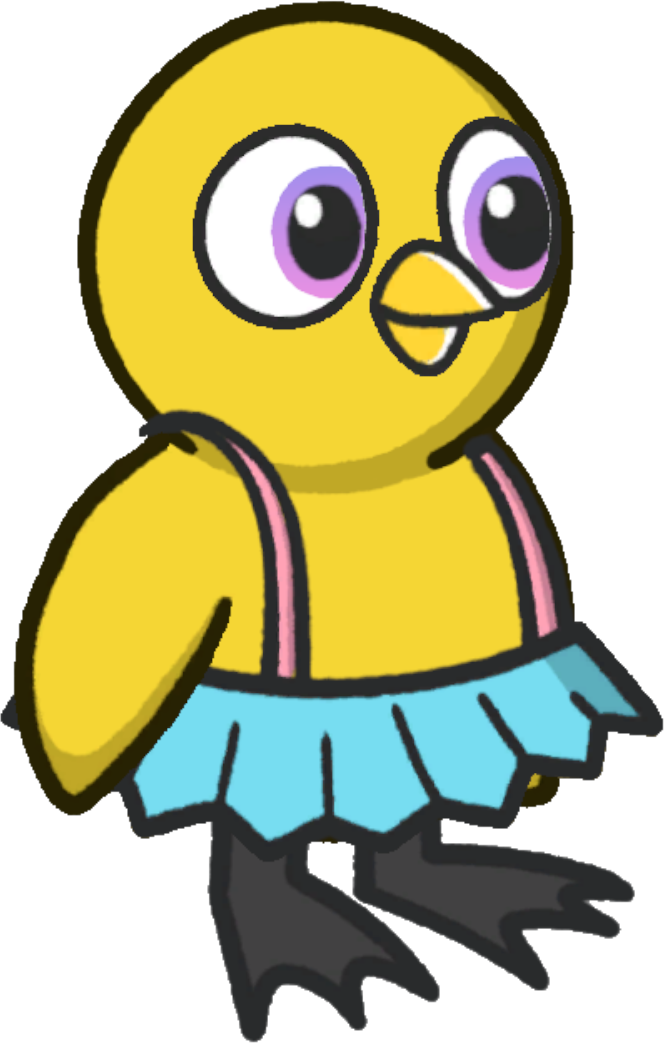 Tutu, colour option 2, on a yellow duck