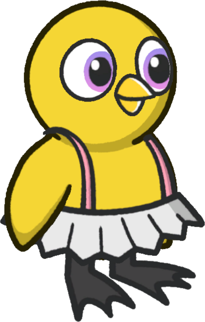 Tutu, colour option 3, on a yellow duck