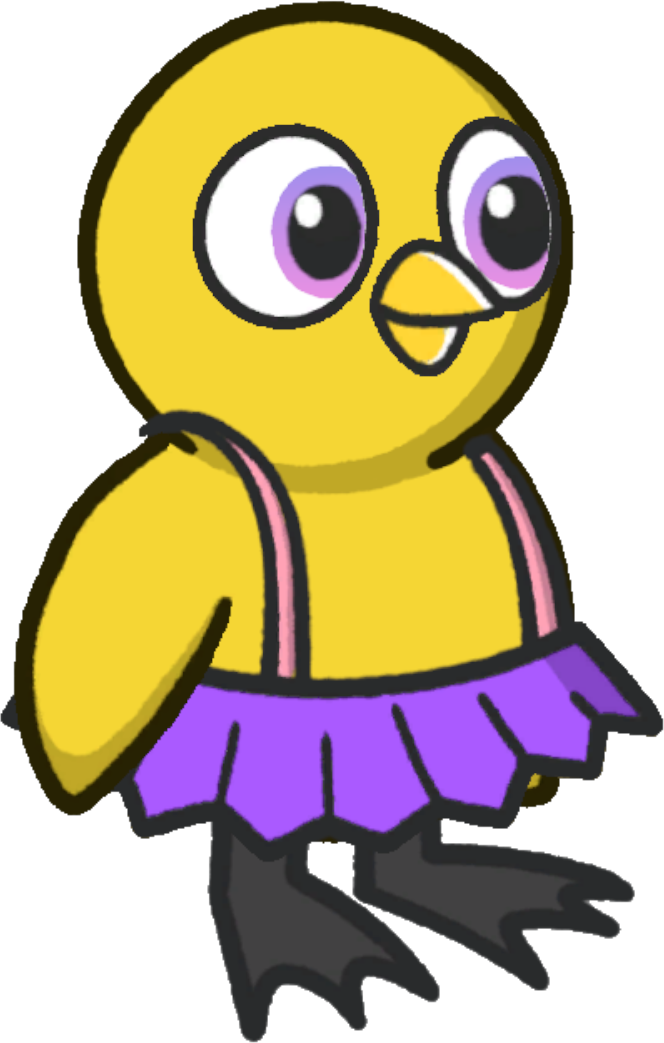 Tutu, colour option 4, on a yellow duck