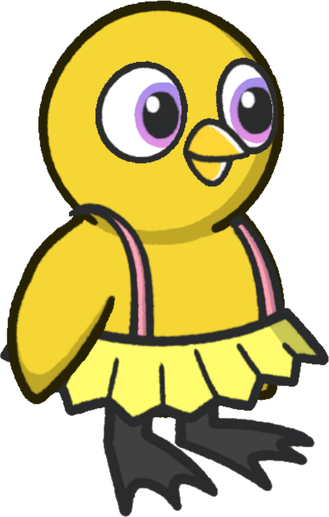 Tutu, colour option 6, on a yellow duck