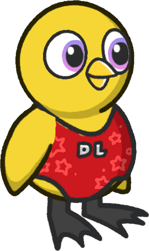 Gymnast leotard, colour option 4, on a yellow duck