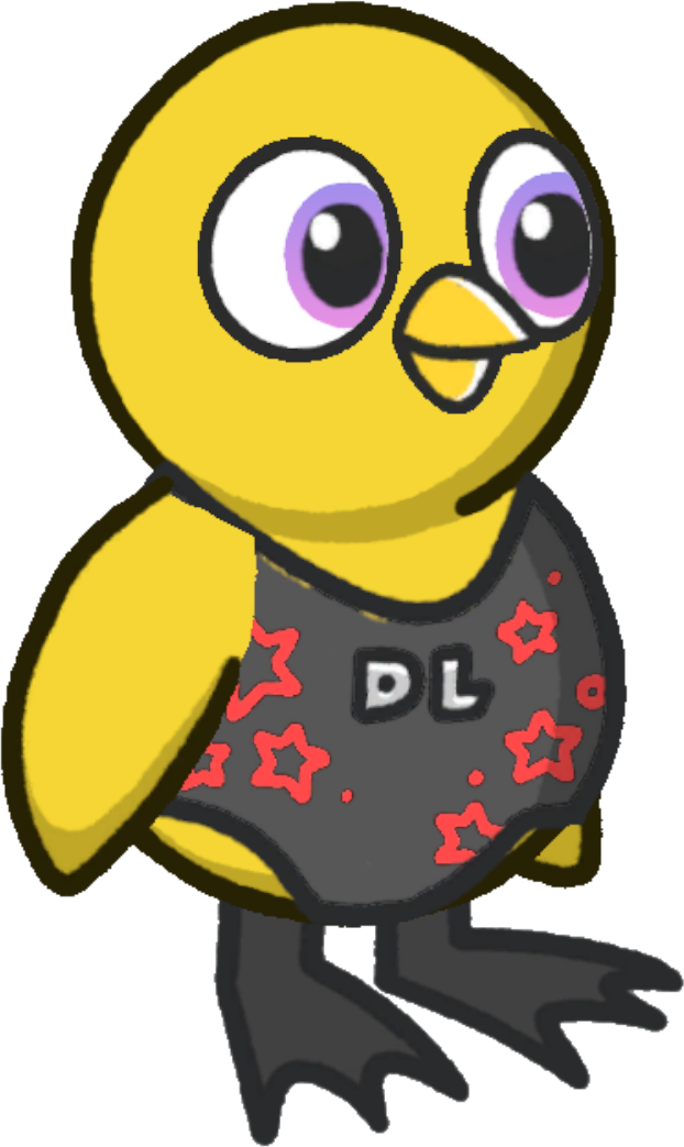 Gymnast leotard, colour option 6, on a yellow duck