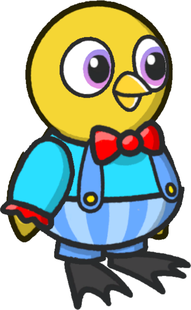 Clown Costume, colour option 3, on a yellow duck