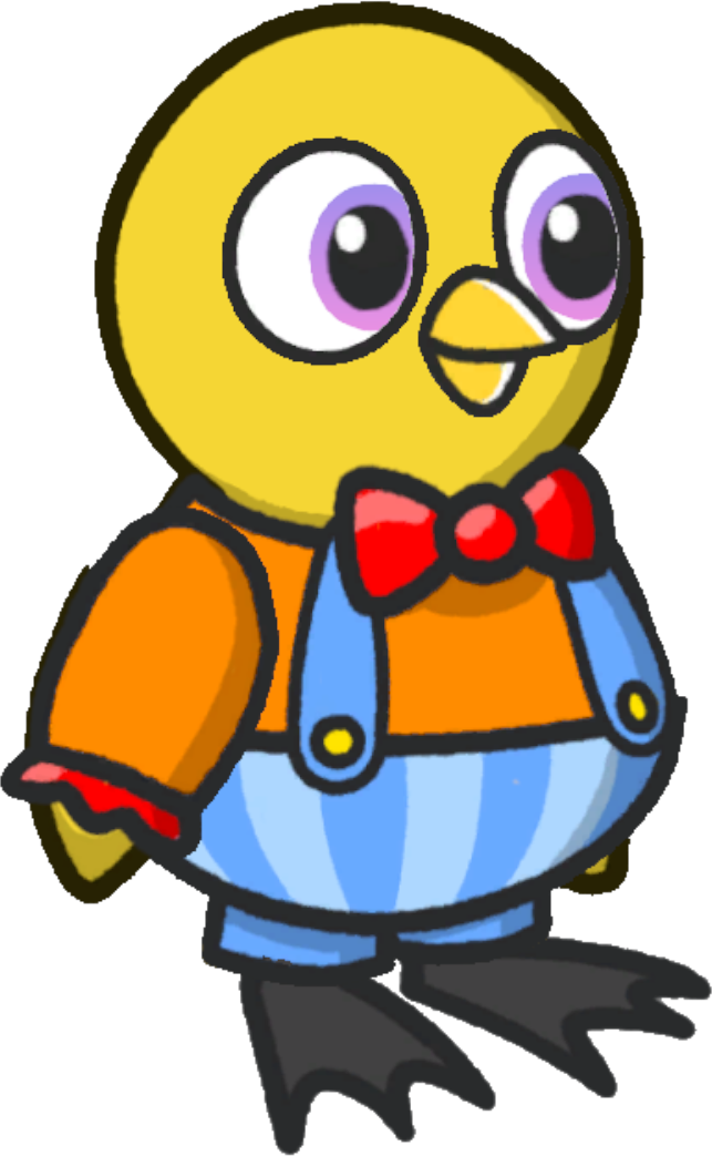 Clown Costume, colour option 4, on a yellow duck