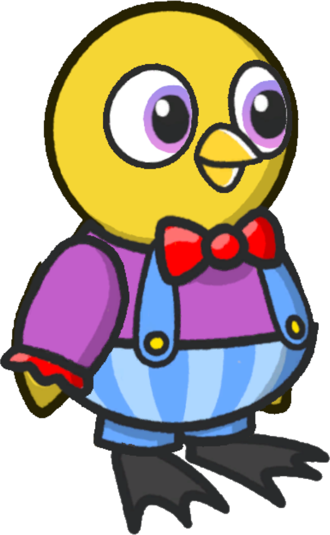 Clown Costume, colour option 5, on a yellow duck