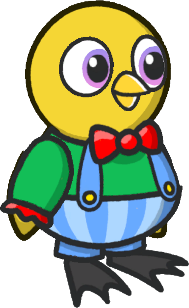 Clown Costume, colour option 6, on a yellow duck