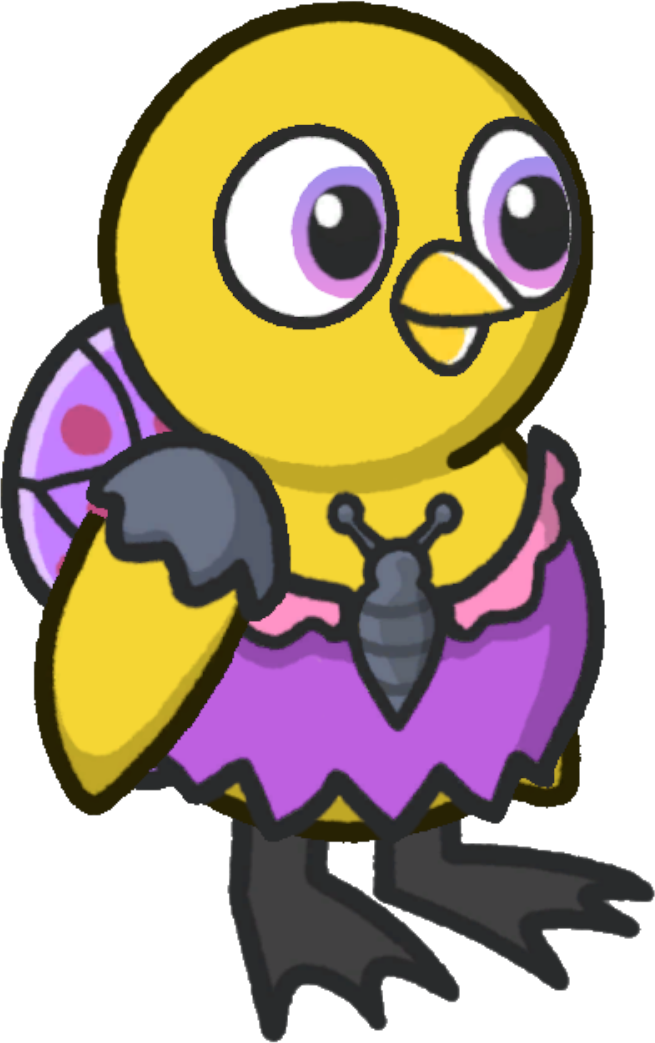 Butterfly Costume, colour option 2, on a yellow duck